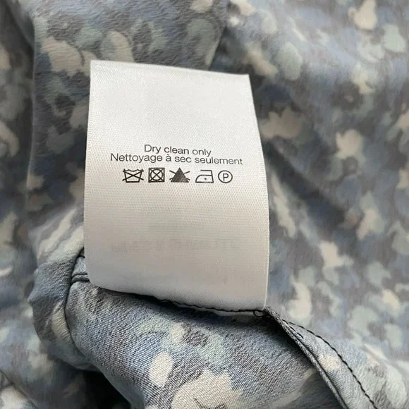 Veronica Beard Dress Anjali Ruched Blue Floral Print Silk Mini Length Womens 14 - Picture 12 of 14